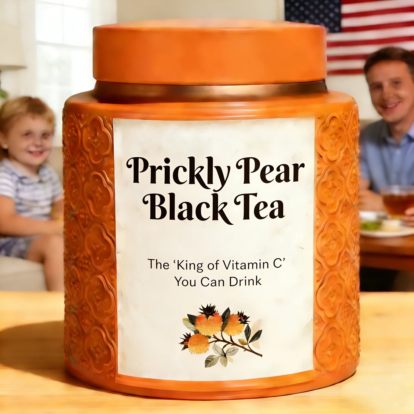 Organic Prickly Pear Black Tea | Natural Vitamin C Immune Support Tea - No Additives, Antioxidant-Rich, Non-GMO - CC+Tea