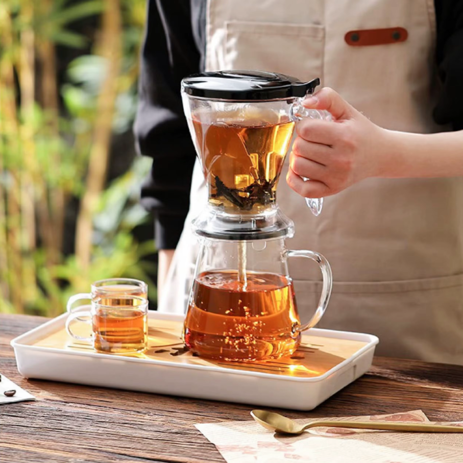 Smart Tea Maker Loose Leaf Tea Infuser Brewer with Coaster -Easy Brew Easy Clean Loose Leaf & Coffee - CC+Tea