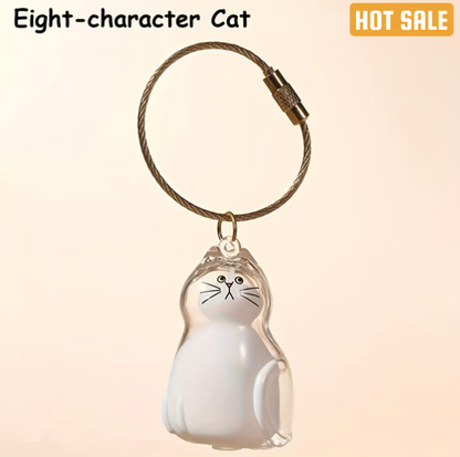 Pet Hair Memorial Capsule Keychain by CC+Tea, showing a small clear capsule with pet hair inside attached to a keyring.